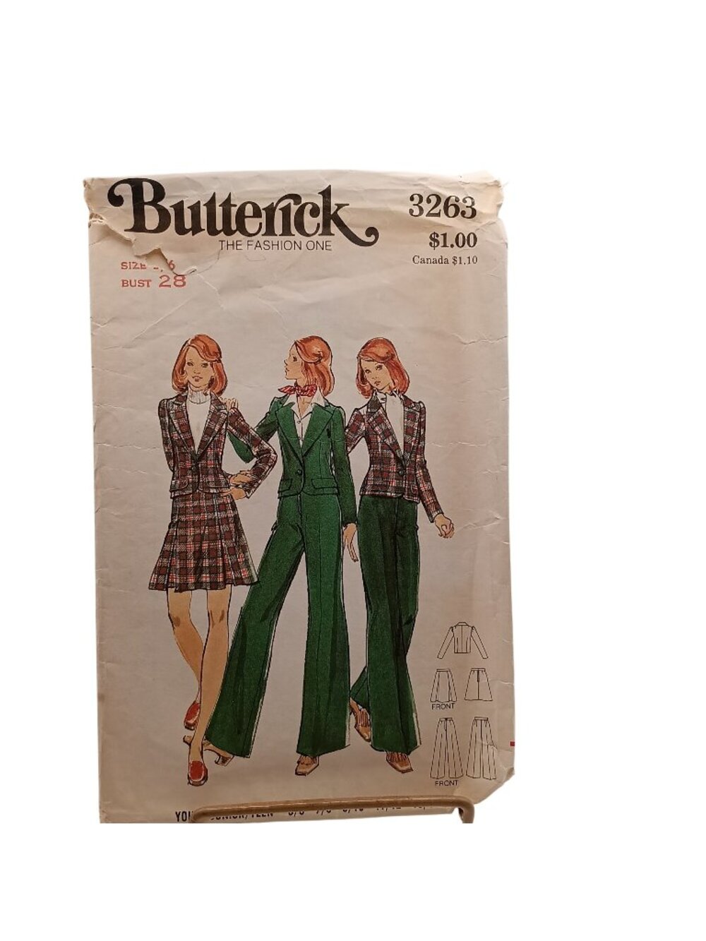 Butterick 3263 Young Junior/Teen Pattern For Jacket Skirt & Pants Bust 28 Size 5